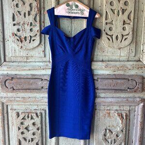 Blue Bandage Bodycon Dress - Size Small